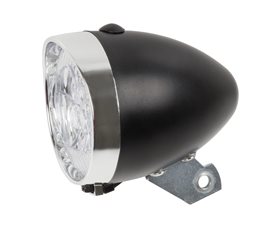 Framlampa LED 3 dioder Svart/Silver ink batteri